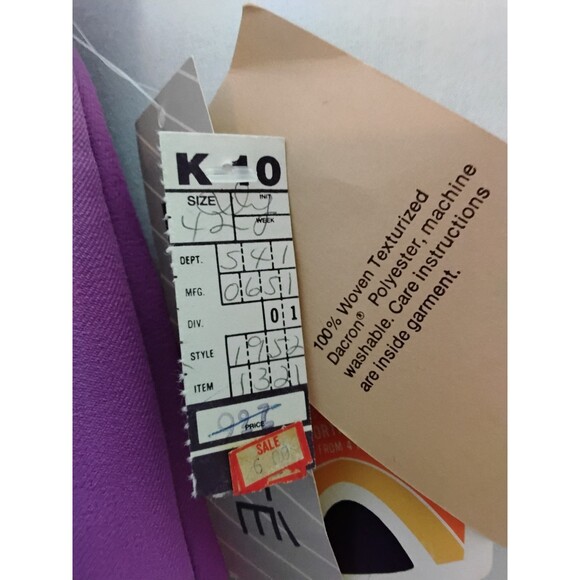 VINTAGE Laurente Pants Womens 42 Purple Elastic Waist petite  New With Tags USA - Picture 8 of 9